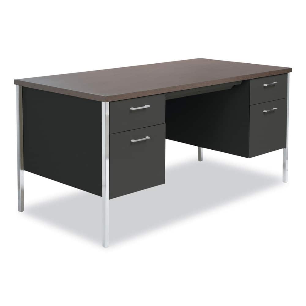 ALERA - Desk: Woodgrain Laminate, Mocha & Black - 31213853 - MSC Industrial  Supply