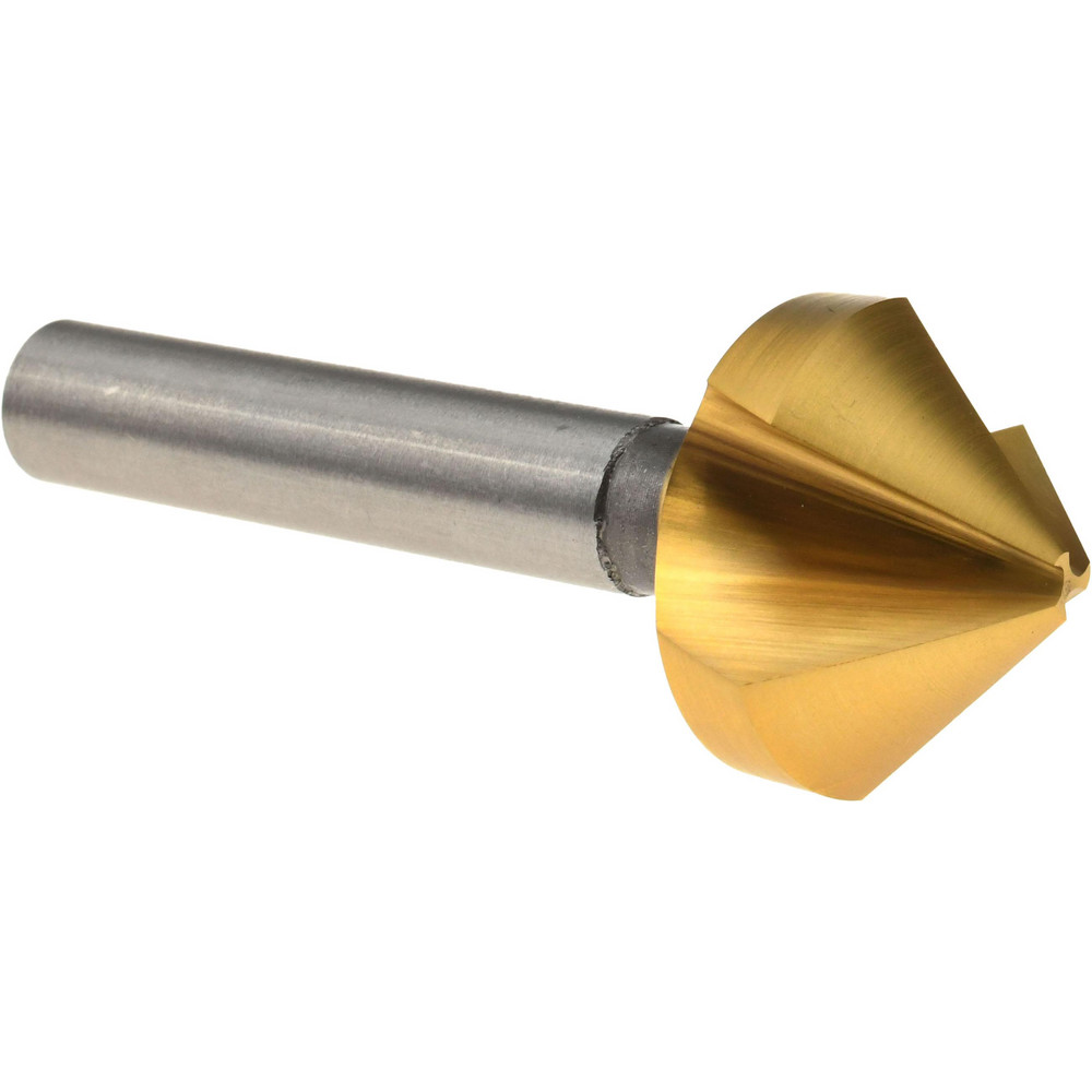 Countersink: 1" Head Dia, 90 ° Included Angle, 3 Flutes, Cobalt Steel, Right Hand Cut