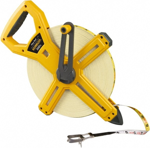 Komelon - Tape Measure: 16' Long, 25 mm Width, Yellow Blade