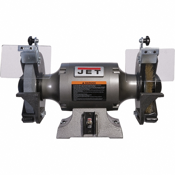 Bench Grinder: 8" Wheel Dia, 5/8" Arbor Hole Dia, 1 hp - 115 V, 1 Phase, 3,450 Max RPM