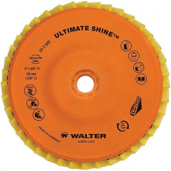 WALTER Surface Technologies 07T503 Flap Disc: 5/8-11 Hole, Aluminum Oxide, Type 27 