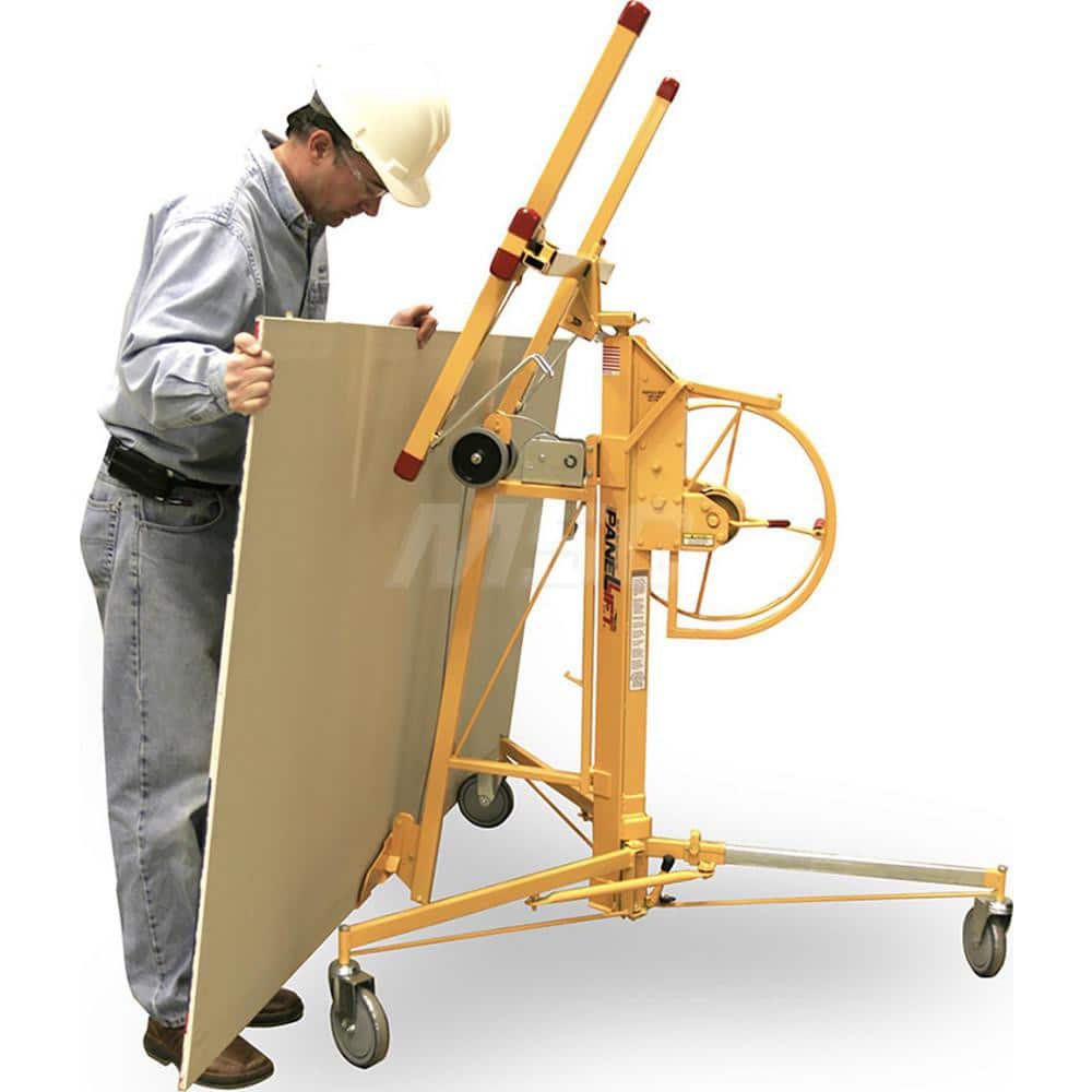 Panel Lifts; LiftType: Drywall ; Drive Type: Hand Crank ; Maximum Height: 173 (Inch); Panel Size: 4x16 ; Load Capacity: 200 ; Material: Steel