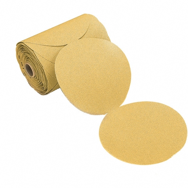 320 Grit 6 Inch Discs On a Roll PSA Gold Adhesive Back DA Sanding Paper 100 Pack 