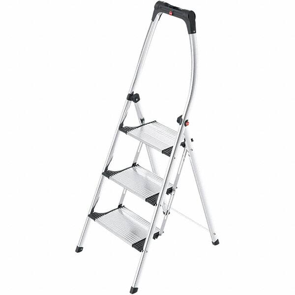3-Step Ladder: Aluminum, EN14183