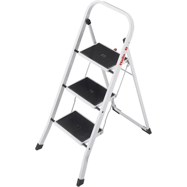 Hailo 9204015096 3-Step Ladder: Steel, EN14183 