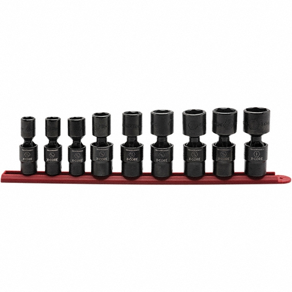 GEARWRENCH Impact Universal Socket Set 9 Pc, 1/2" Drive, 1/2 to 1