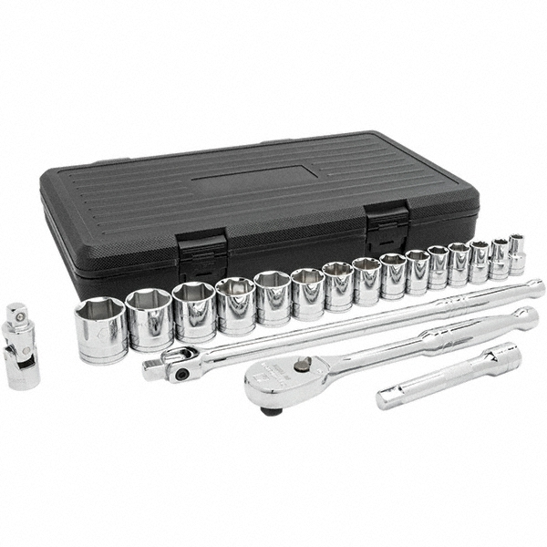 Standard Socket Set: 19 Pc