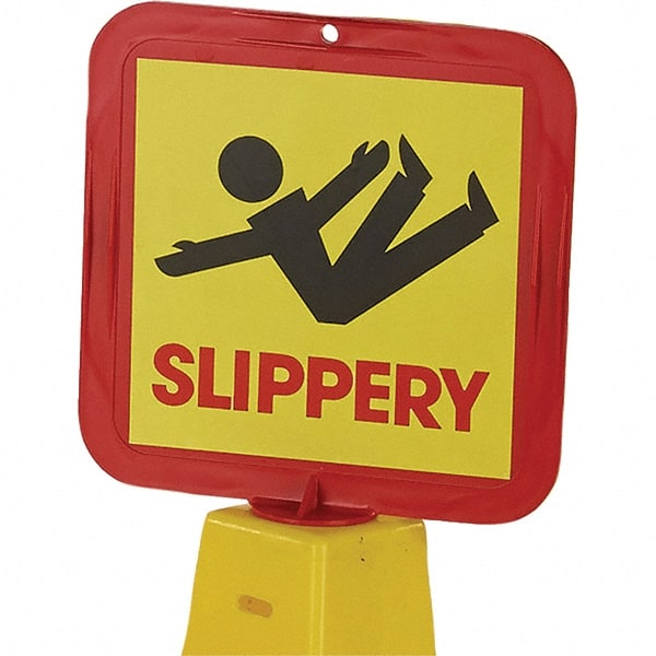 Slippery, 8" Wide x 8" High, Polypropylene Square Floor Sign