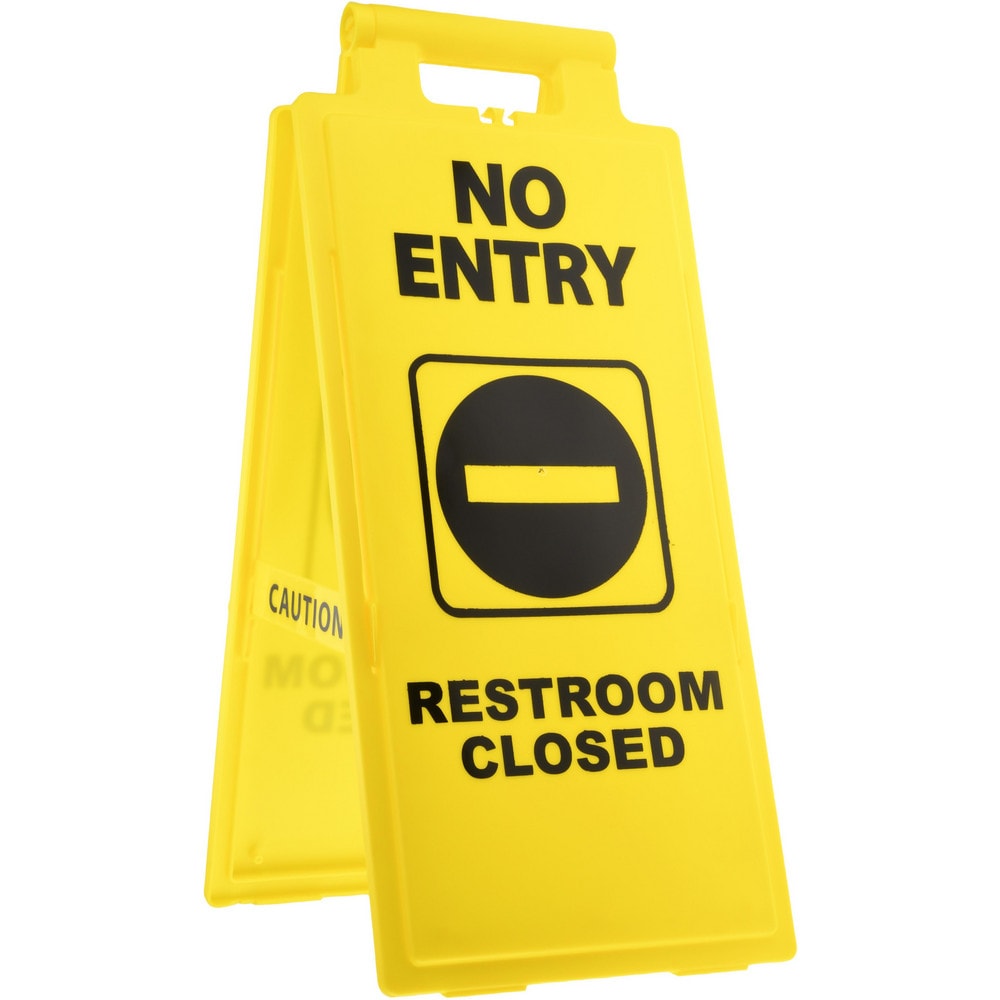 No Entry Restroom Closed, 11" Wide x 24" High, Polypropylene A-Frame Floor Sign