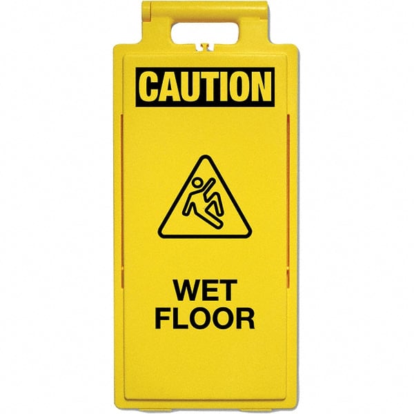 PRO-SAFE 03-600-50 Caution Wet Floor, 11" Wide x 24" High, Polypropylene A-Frame Floor Sign 