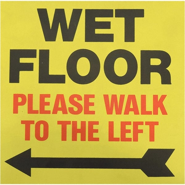 Caution Wet Floor, 8" Wide x 8" High, Polypropylene Square Floor Sign