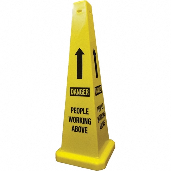 People Working Above, 12" Wide x 36" High, Polypropylene Cone Floor Sign