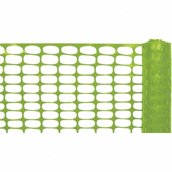 100' Long x 4' High, Lime Reusable Safety Fence