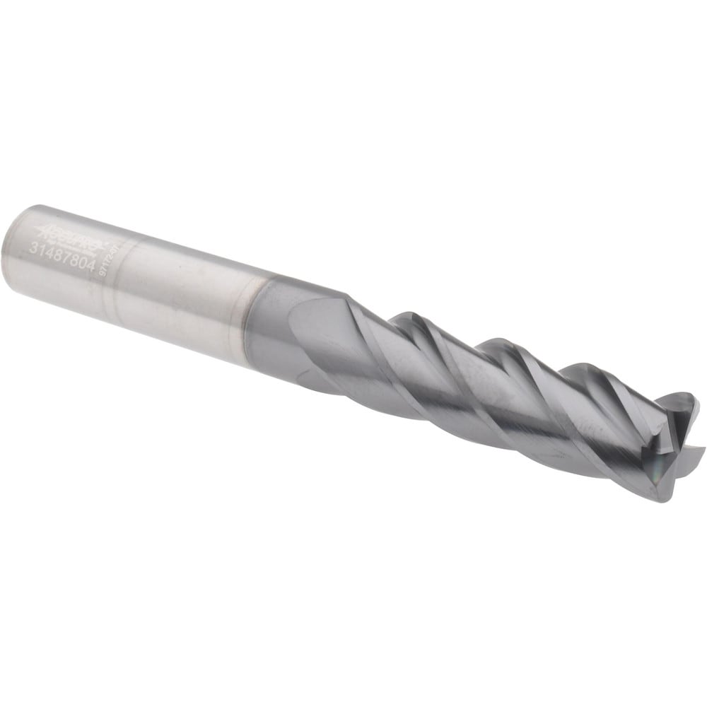 Accupro 6504263 Corner Radius End Mill: 5/8" Dia, 2-1/4" LOC, 0.06" Radius, 4 Flutes, Solid Carbide 