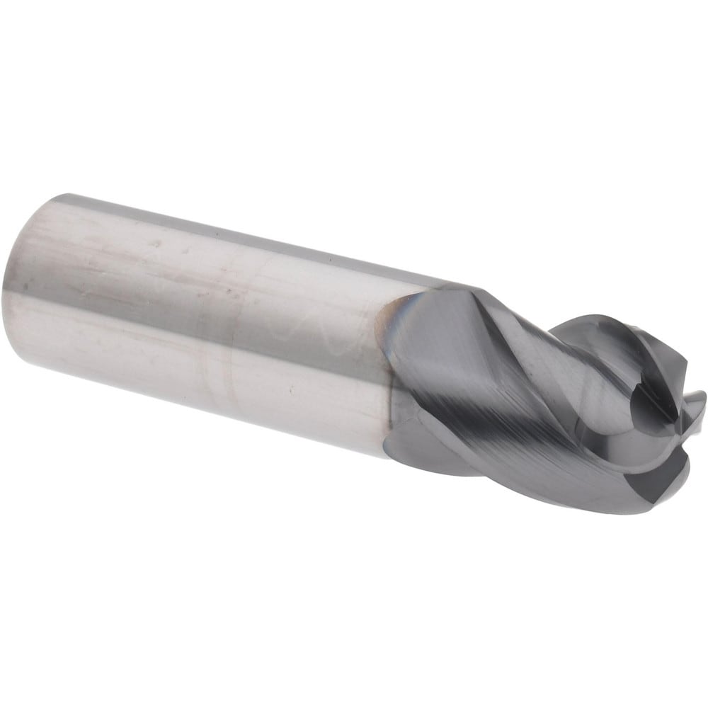 Corner Radius End Mill: 3/4" Dia, 7/8" LOC, 38 deg Helix, Corner Radius End, Centercutting Series HS