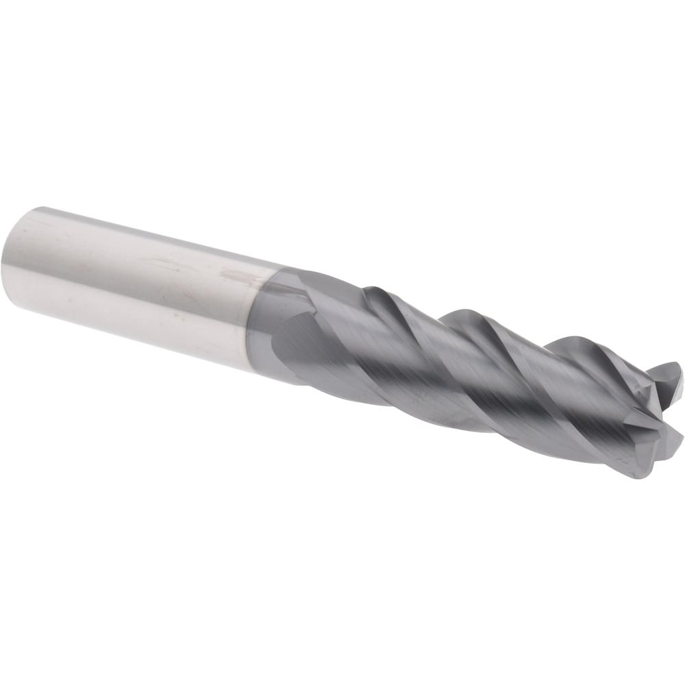 Corner Radius End Mill: 3/4" Dia, 2-1/4" LOC, 38 deg Helix, Corner Radius End, Centercutting Series HS