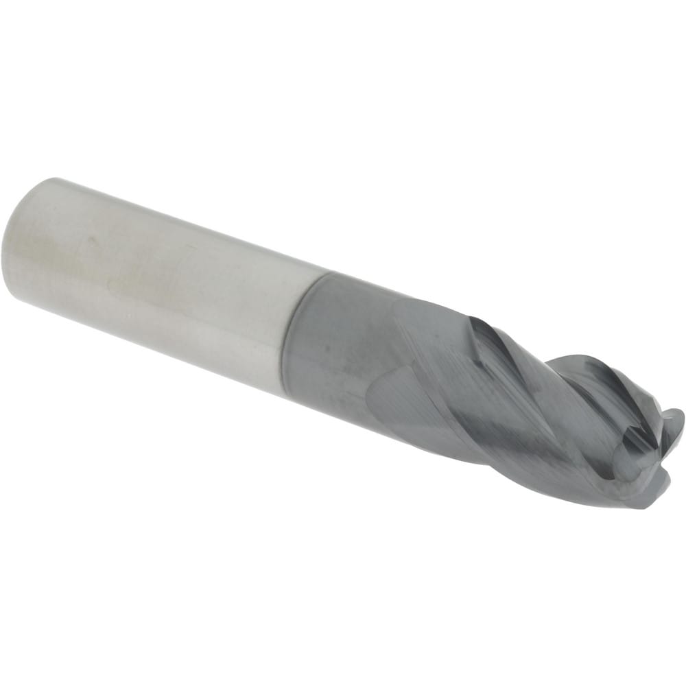 Corner Radius End Mill: 3/4" Dia, 1-1/4" LOC, 38 deg Helix, Corner Radius End, Centercutting Series HS