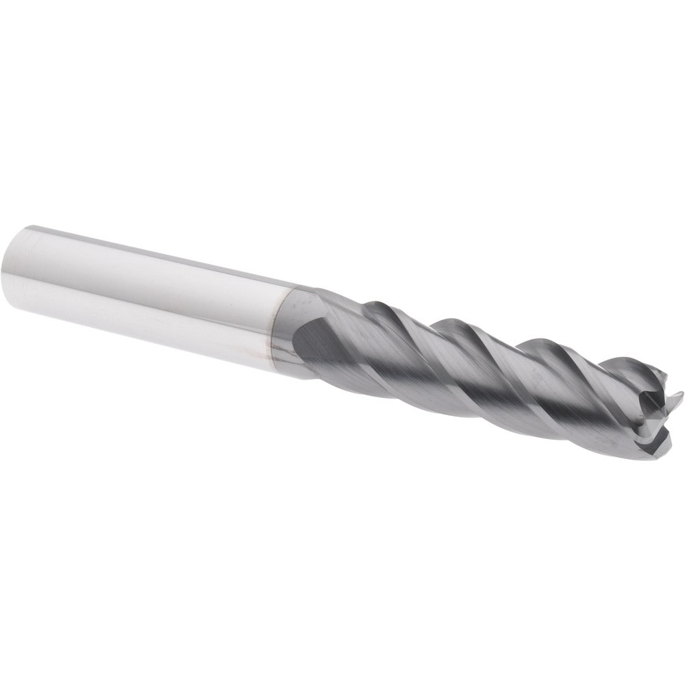 Accupro 6504314 Corner Radius End Mill: 5/8" Dia, 2-1/4" LOC, 0.09" Radius, 4 Flutes, Solid Carbide 