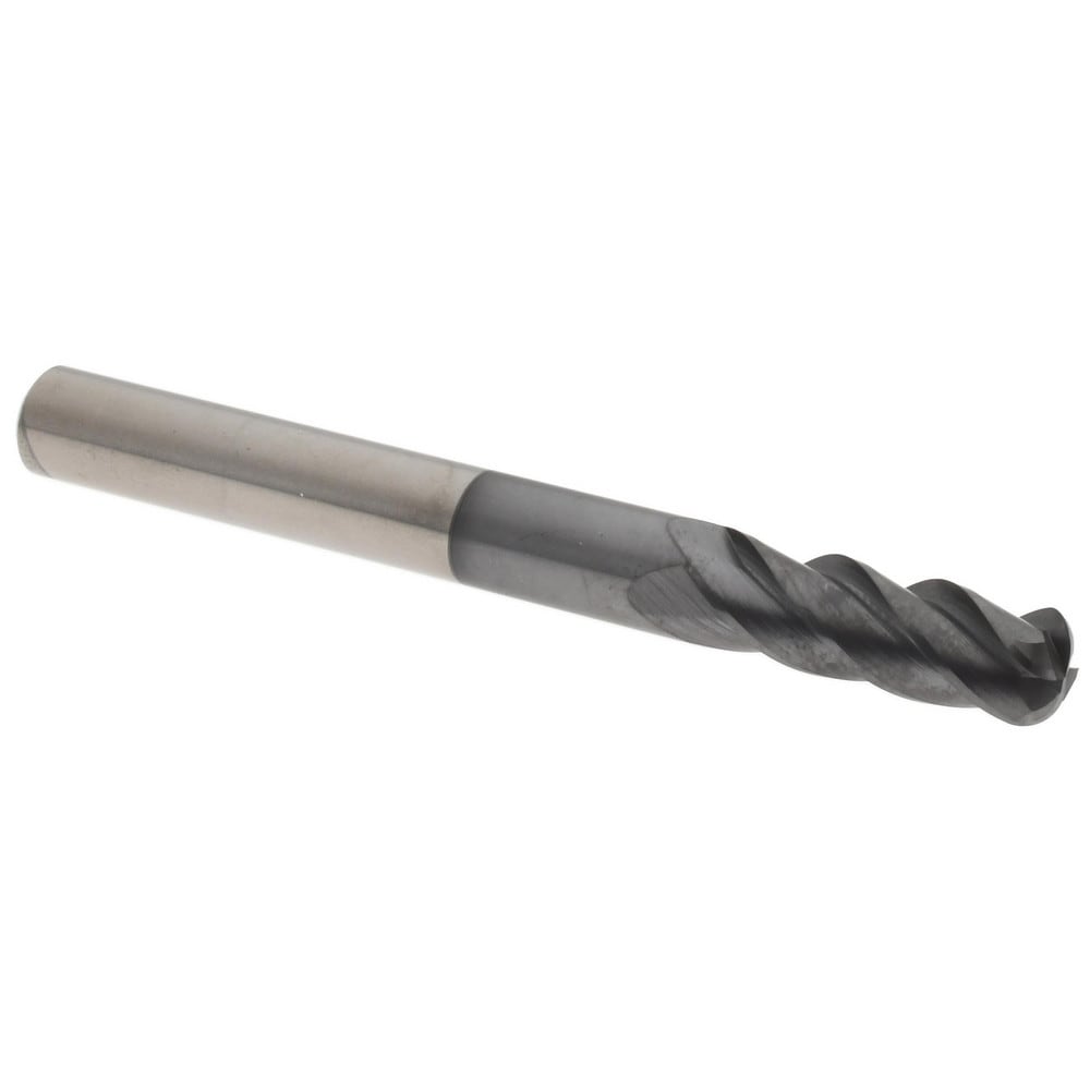 Corner Radius End Mill: 1/4" Dia, 3/4" LOC, 38 deg Helix, Corner Radius End, Centercutting Series HS