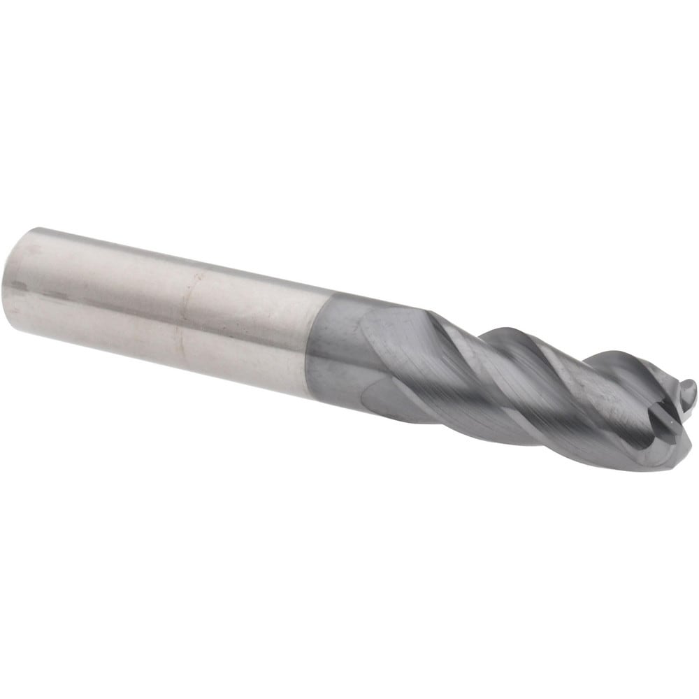 Accupro 6504332 Corner Radius End Mill: 3/8" Dia, 7/8" LOC, 0.09" Radius, 4 Flutes, Solid Carbide Image