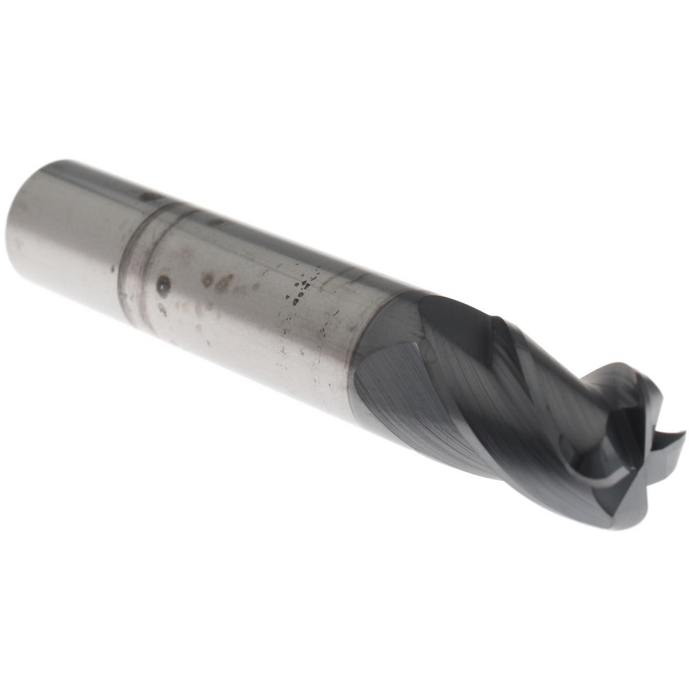 Corner Radius End Mill: 7/16" Dia, 5/8" LOC, 38 deg Helix, Corner Radius End, Centercutting Series HS