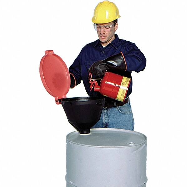 11" High x 13" Diam, Polyethylene, Burp Free Funnel