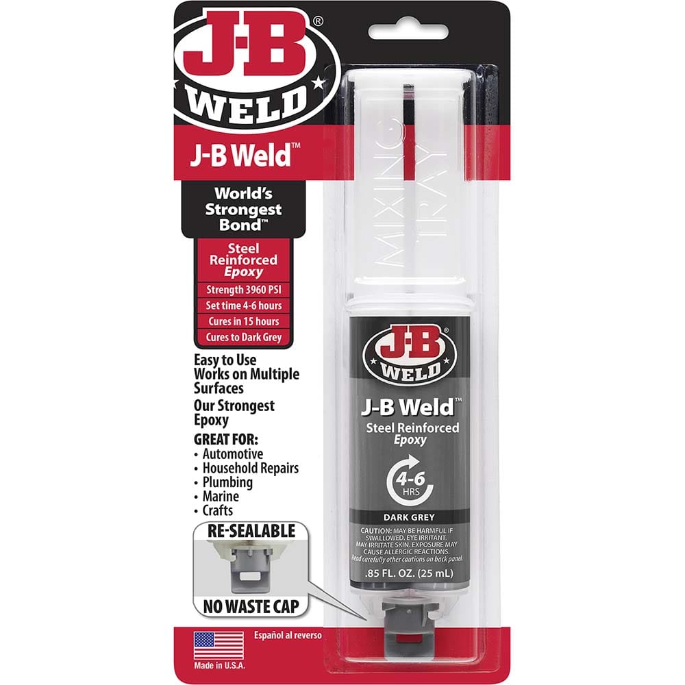J-B Weld 50165 Two-Part Epoxy: 25 mL, Syringe Adhesive 