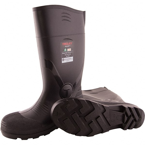 Work Boot: Size 7, 15" High, Polyvinylchloride, Steel Toe