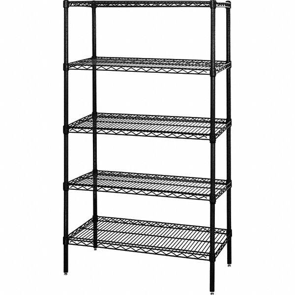 Add-On Unit Wire Shelving: 800 lb Shelf Capacity, 5 Shelves
