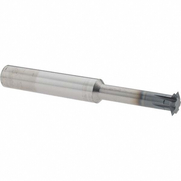 Double Angle Milling Cutter: 60 °, 1/2" Cut Dia, 7/64" Cut Width, 1/2" Shank Dia, Solid Carbide