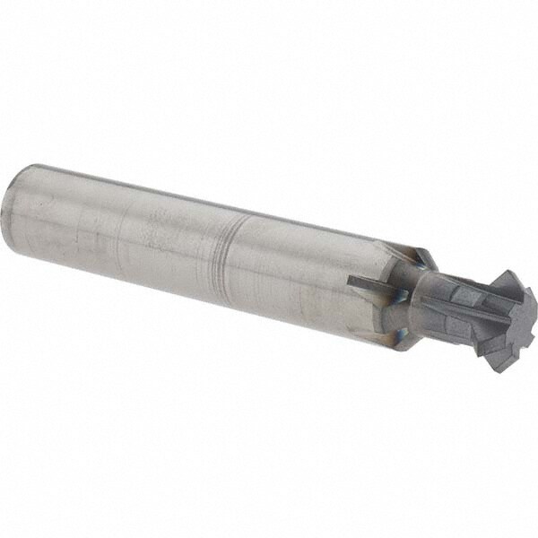 Double Angle Milling Cutter: 90 °, 1/2" Cut Dia, 0.187" Cut Width, 1/2" Shank Dia, Solid Carbide