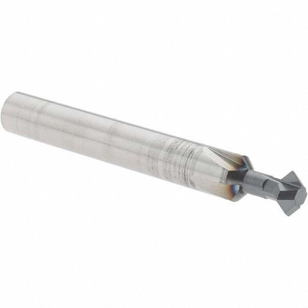Double Angle Milling Cutter: 90 °, 1/4" Cut Dia, 1/8" Cut Width, 1/4" Shank Dia, Solid Carbide