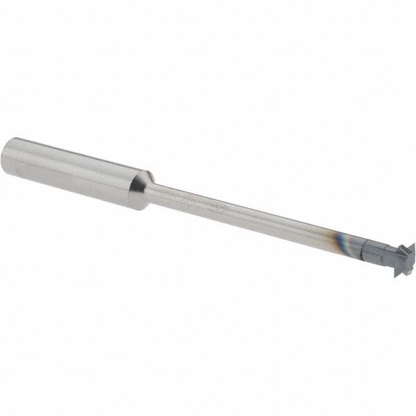 Double Angle Milling Cutter: 60 °, 1/4" Cut Dia, 0.072" Cut Width, 1/4" Shank Dia, Solid Carbide