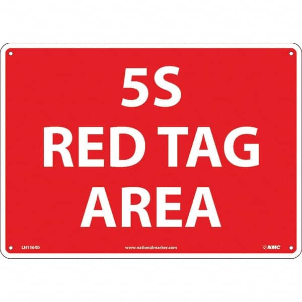 Warning & Safety Reminder Sign: Rectangle, "5S RED TAG AREA"