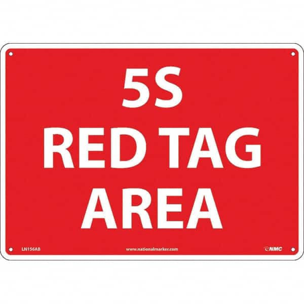 Sign: Rectangle, "5S Red Tag Area"