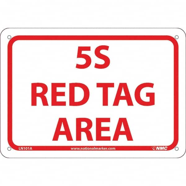 Sign: Rectangle, "5S Red Tag Area"