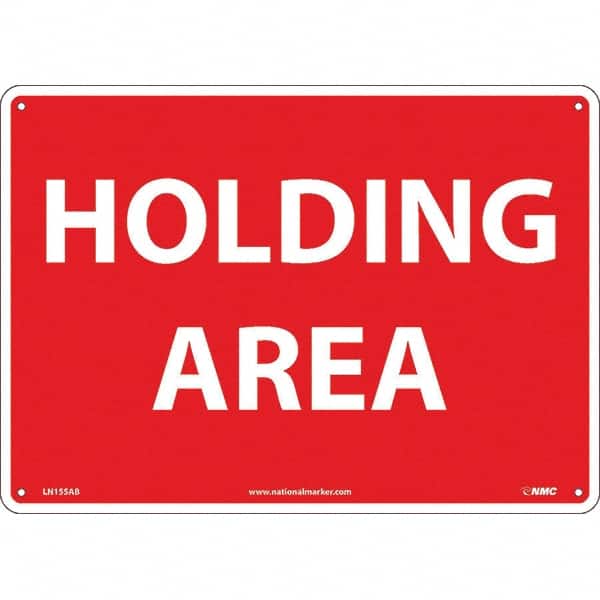 Warning & Safety Reminder Sign: Rectangle, "HOLDING AREA"