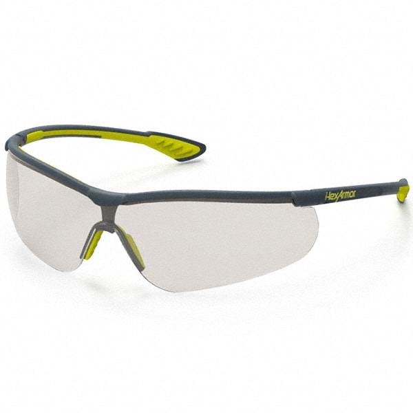 HexArmor. 11-15006-04 Safety Glass: Anti-Fog & Scratch-Resistant, Polycarbonate, Gray Lenses, Full-Framed, UV Protection 