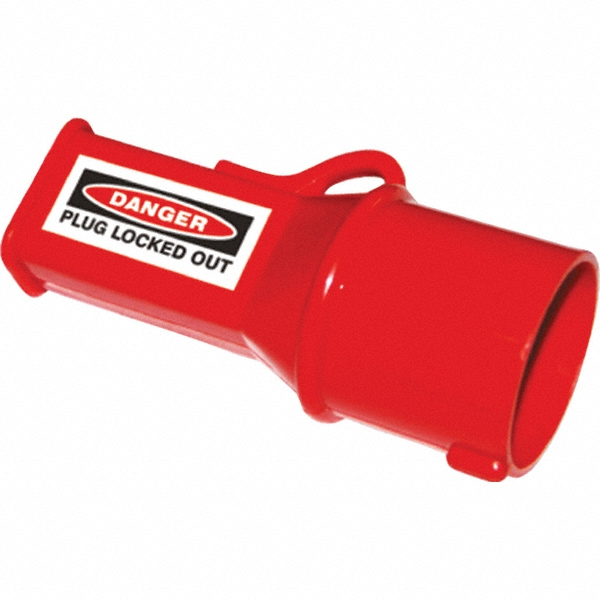 Circuit Breaker Lockout: 110 & 130V, 1 Padlock Max, 1.5" High, 2" Wide - Plastic, 1 Circuit, Legend: Danger Plug Locked Out