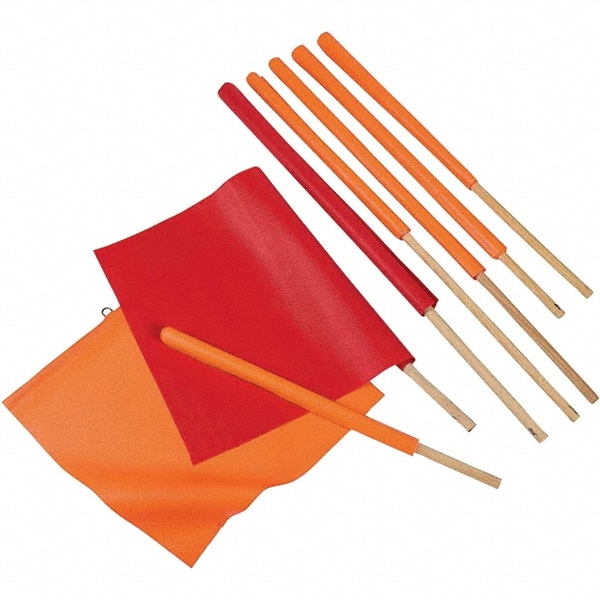 1 50-Piece 18 x 18" Red-Orange Vinyl Flags