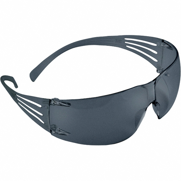 Safety Glass: Anti-Fog & Scratch-Resistant, Polycarbonate, Gray Lenses, Frameless, UV Protection