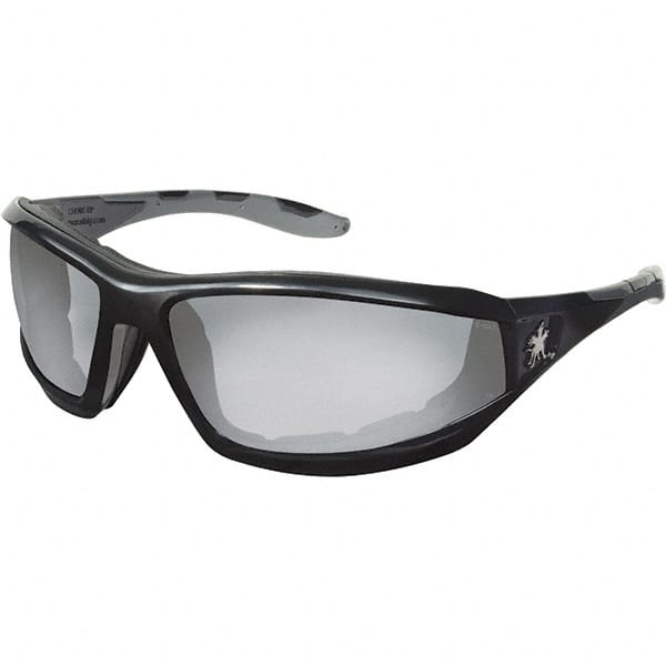 MCR SAFETY RP219DC Safety Glass: Anti-Fog & Scratch-Resistant, Polycarbonate, Clear Mirror Lenses, Full-Framed, UV Protection 
