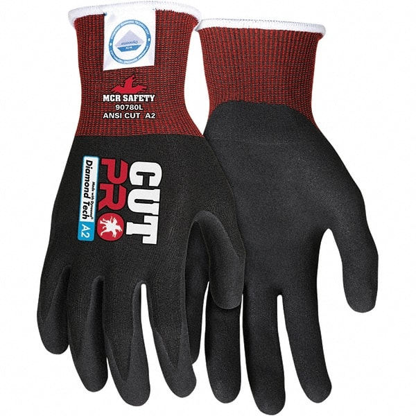 MCR SAFETY 90780XL Cut-Resistant Gloves: Size XL, ANSI Cut A2, Nitrile, Dyneema 