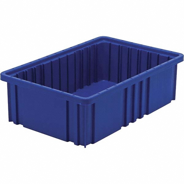 Quantum Storage Polypropylene Dividable Storage Tote: 40 lb Capacity - Blue, Stacking | 12-Pack | 12-Pack | Part #DG92050BL