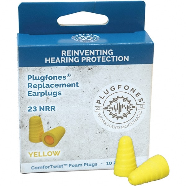 5 1-Pack Pairs Reusable 23 dB Yellow Earplugs with Audio