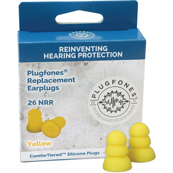 5 1-Pack Pairs Reusable 26 dB Yellow Earplugs with Audio