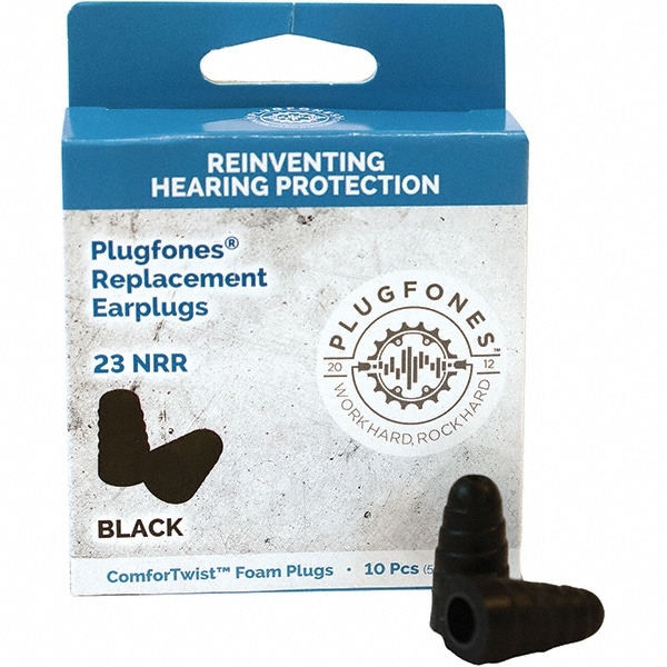 5 1-Pack Pairs Reusable 23 dB Black Earplugs with Audio