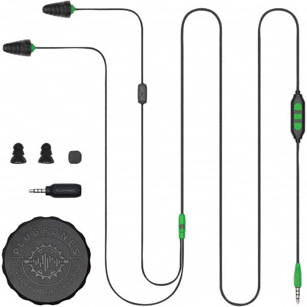 Plugfones PIPP-BE Hearing Protection/Communication; Type: Earplugs w/Audio ; Overall Length: 54 ; Standards: ANSI S3.19-1974 ; Noise Reduction Rating (dB): 26.00 ; Disposable or Reusable Plug: Reusable; Reusable ; Plug Color: Black 