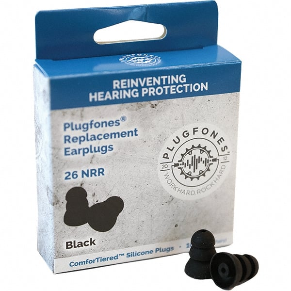 5 1-Pack Pairs Reusable 29 dB Black Earplugs with Audio