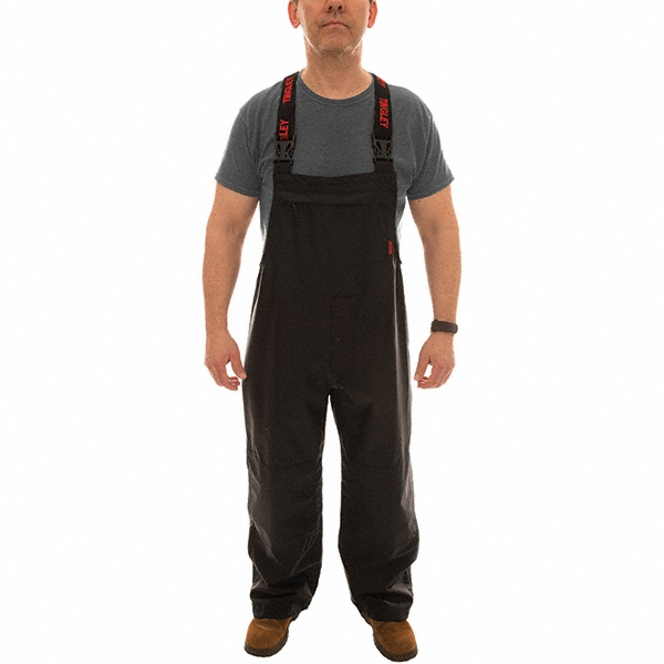 Rain Overalls: Size Large, Black, Polyester